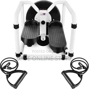 4-in-1 Stepper Chair Twister, Resistance Bands, White