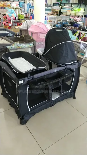 Baby Travel Cot, Folding Bed With Bassinet, Changing Table