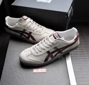 ASICS Onitsuka Tiger Tokuten Off-White Maroon Tennis Sneaker