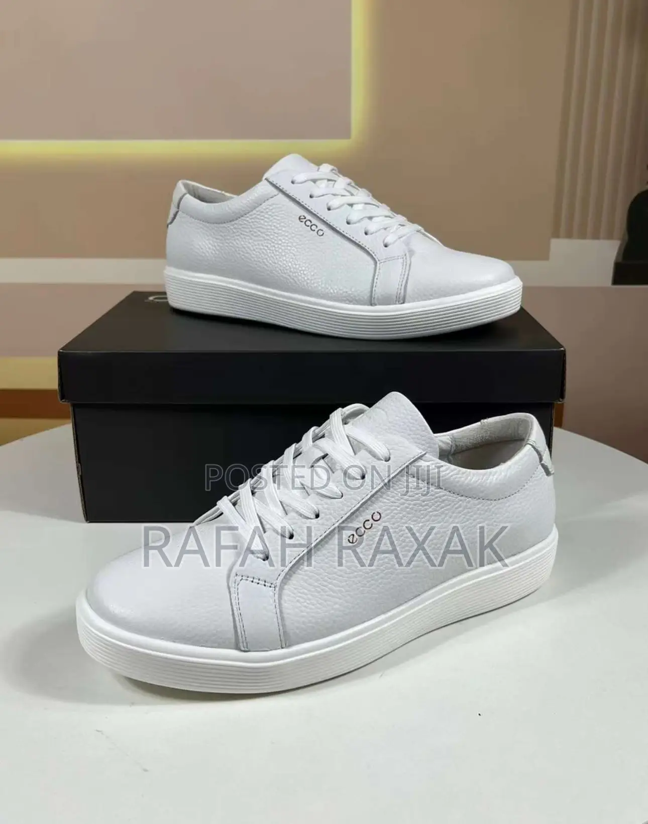 Original Off-White Ecco Soft Casual Premium Leather Sneakers