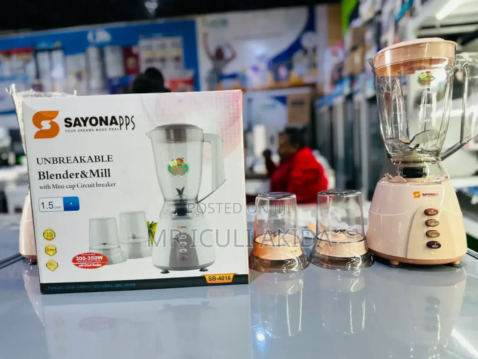 Sayona Unbrekable Blender Mill WTH Mini Cup Circuit Breaker