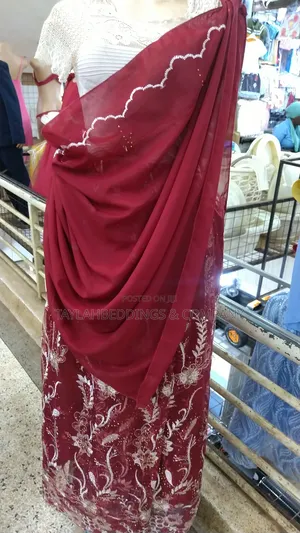 Maroon Original Korean Stones Work