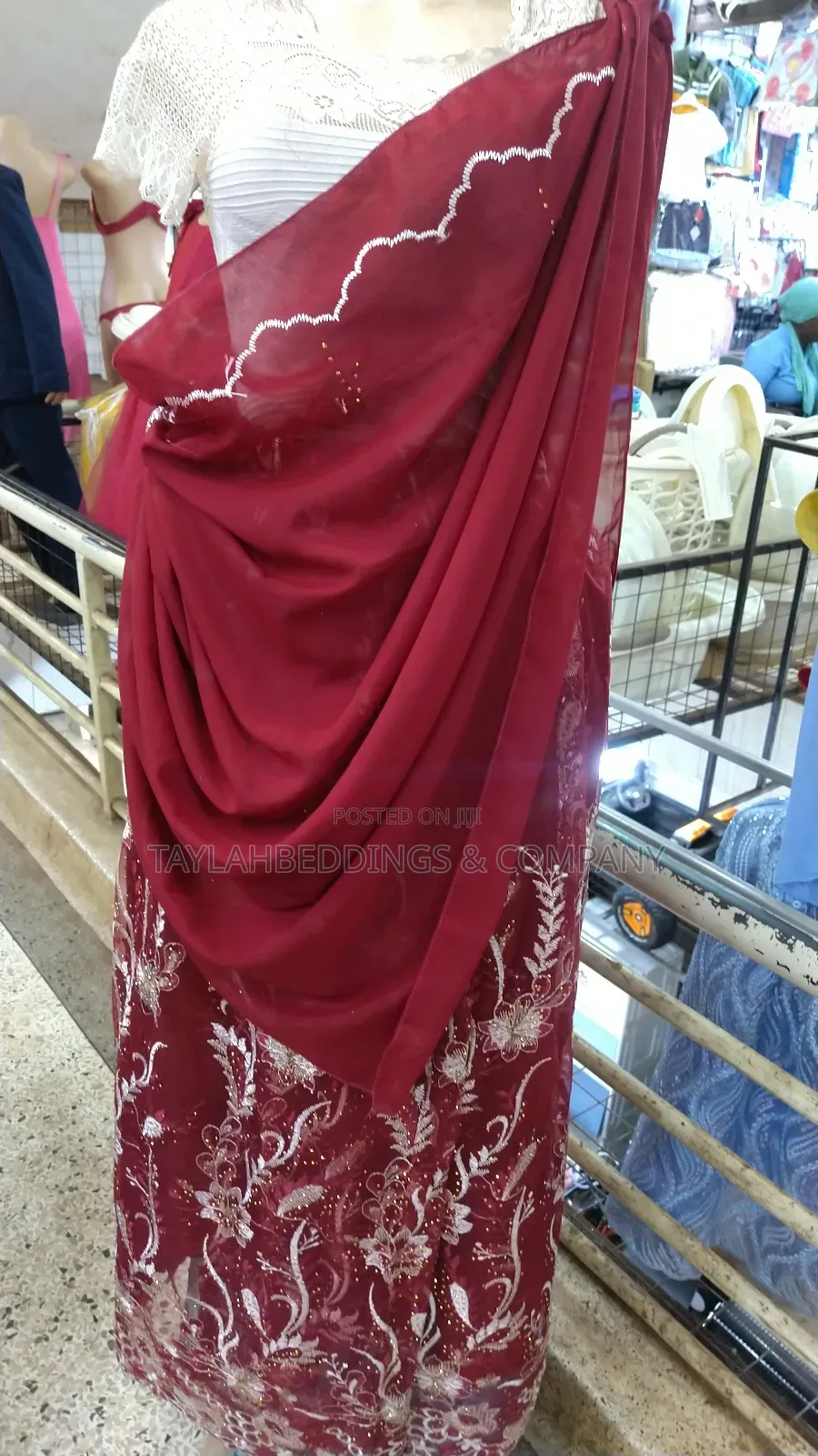 Maroon Original Korean Stones Work