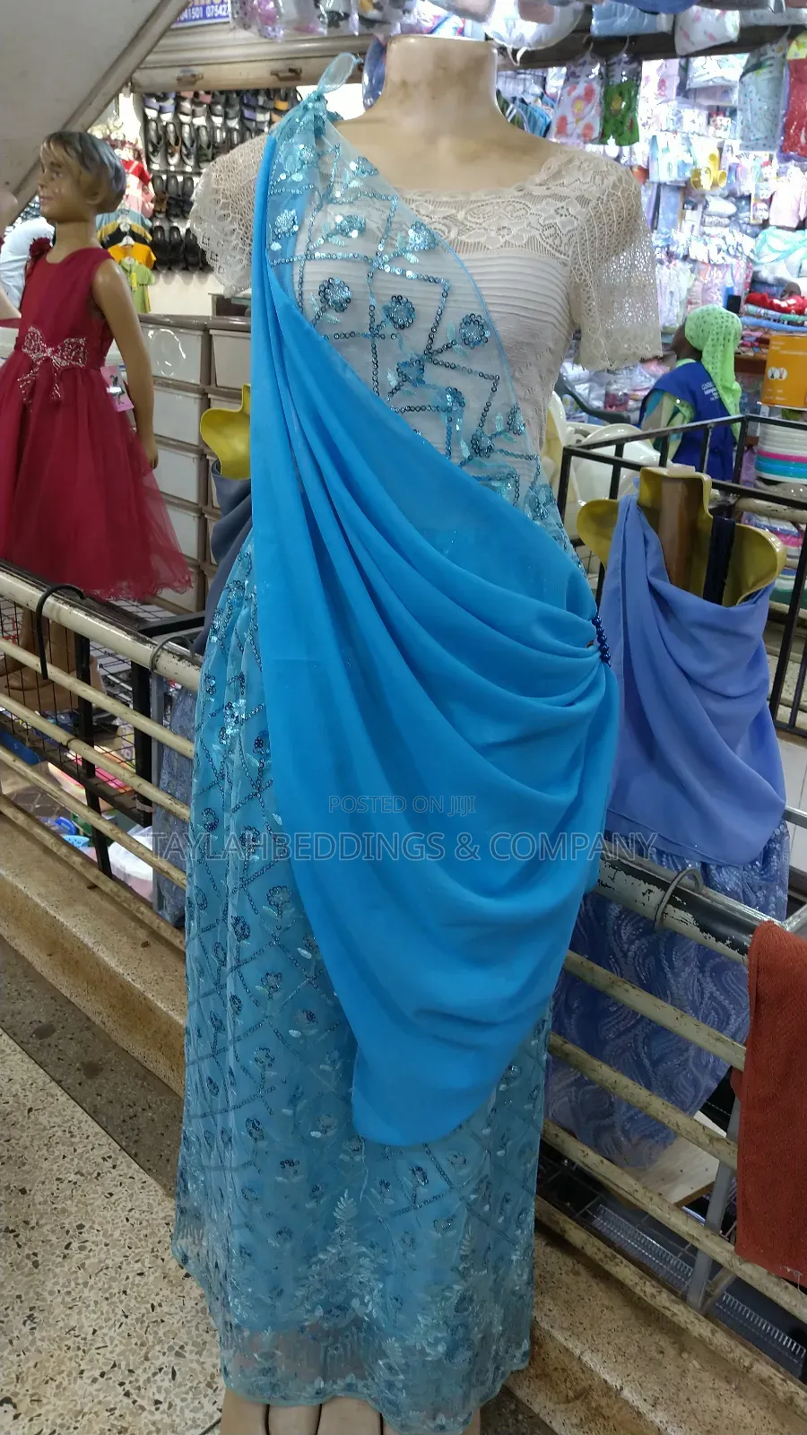Light Blue Indian Material Mushanana
