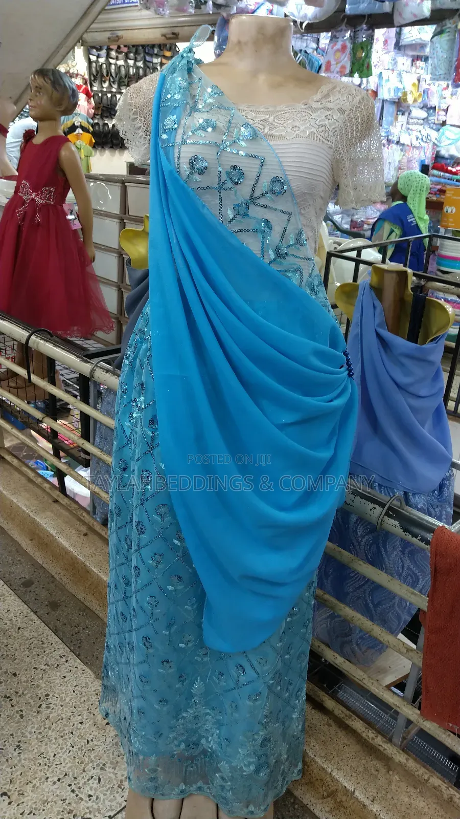 Light Blue Indian Material Mushanana