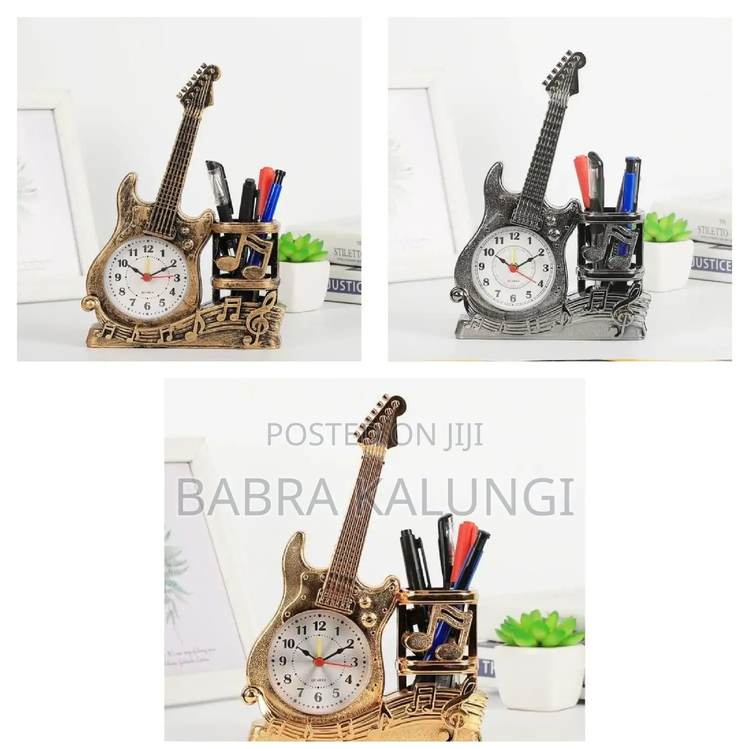 Pen Stand With Clock for Study Table Pencil Holder