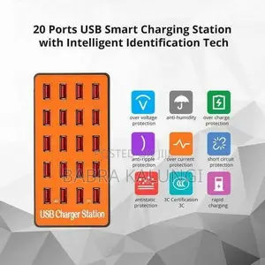 USB Charger Station, 20 Ports 100w/20a Desktop USB