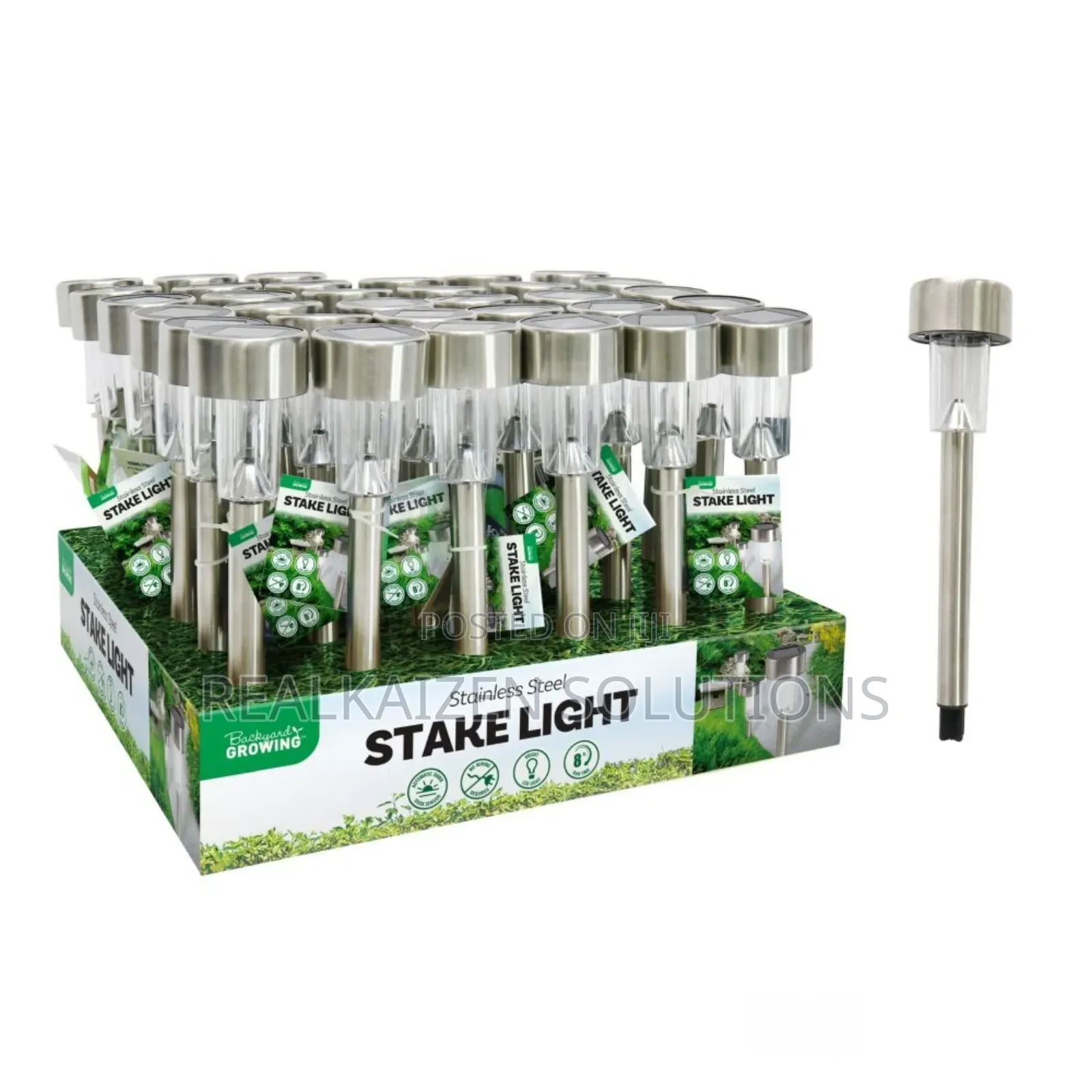 STAKE LIGHT Waterproof Stainless Steel Solar Garden Light