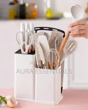 19pcs Kitchen Cooking Utensils and Knife Set