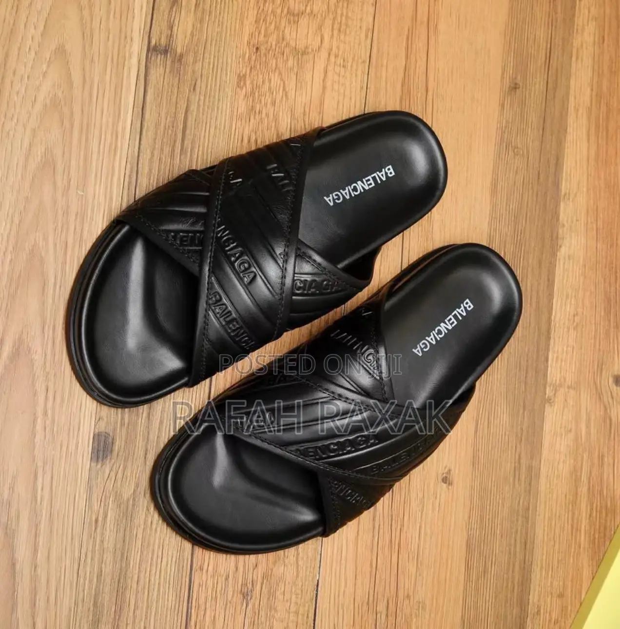Original Men’S Balenciaga Cross Leather Sandals