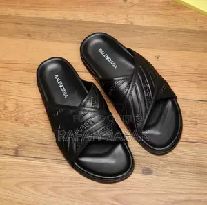 Original Men’S Balenciaga Cross Leather Sandals