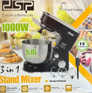 Unmatched DSP 3 in 1 Electric Stand Dough Mixer, Stainless