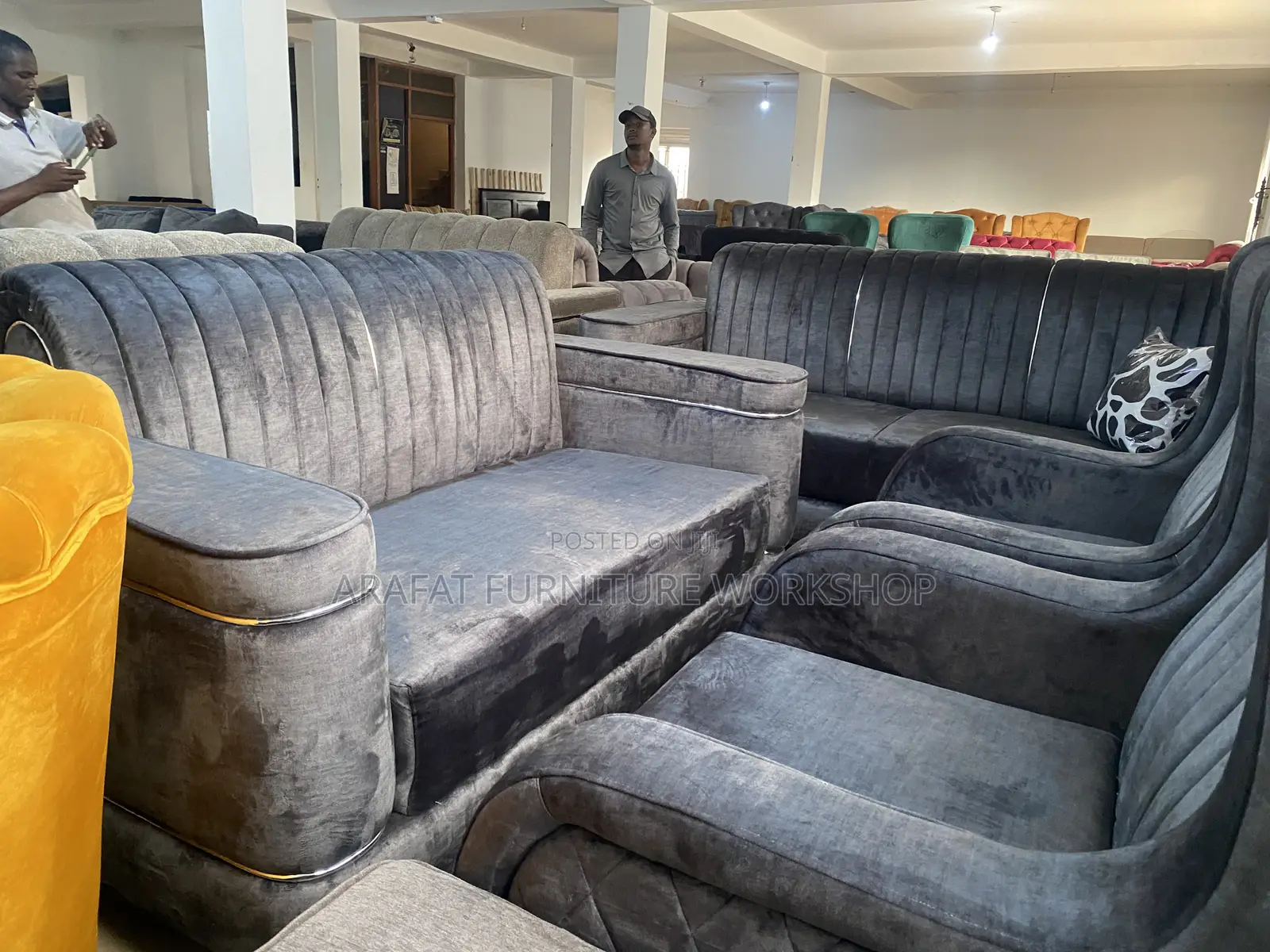 Modern Gray 7 Seater Sofa Set