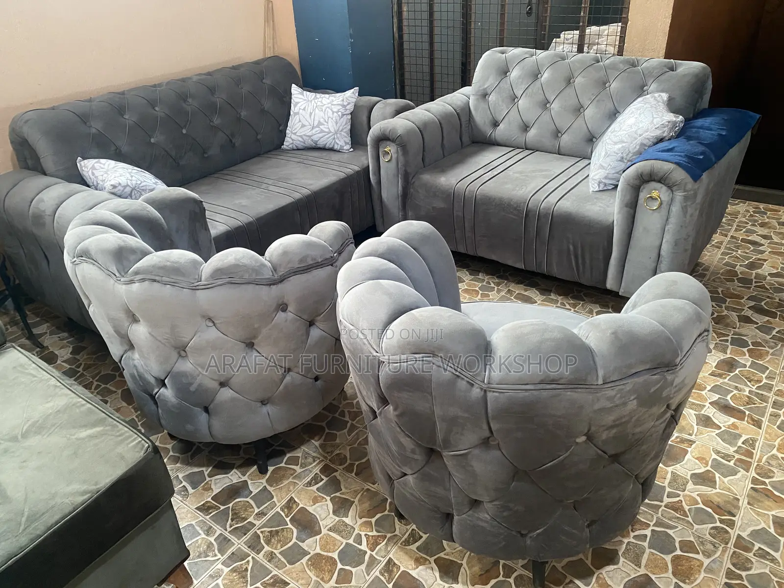 7 Seater Modern Chester Sofa Set With Highdensity Foam