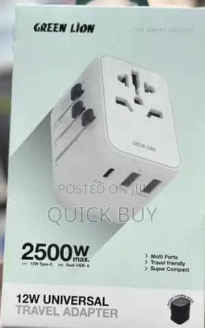 Premium Original Green Lion 12W Universal Travel Adapter