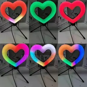 Live Broadcast LED Fill Ring Light, RGB Colors - Black Stand