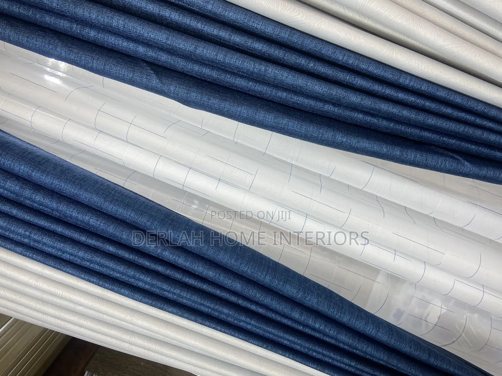 Quality Curtains in Blue Per Complete Meter