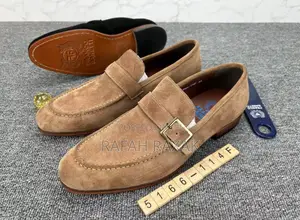Original Beige Side Buckle Suede Franco Banetti Loafers