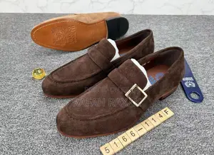 Original Brown Side Buckle Suede Franco Banetti Loafers