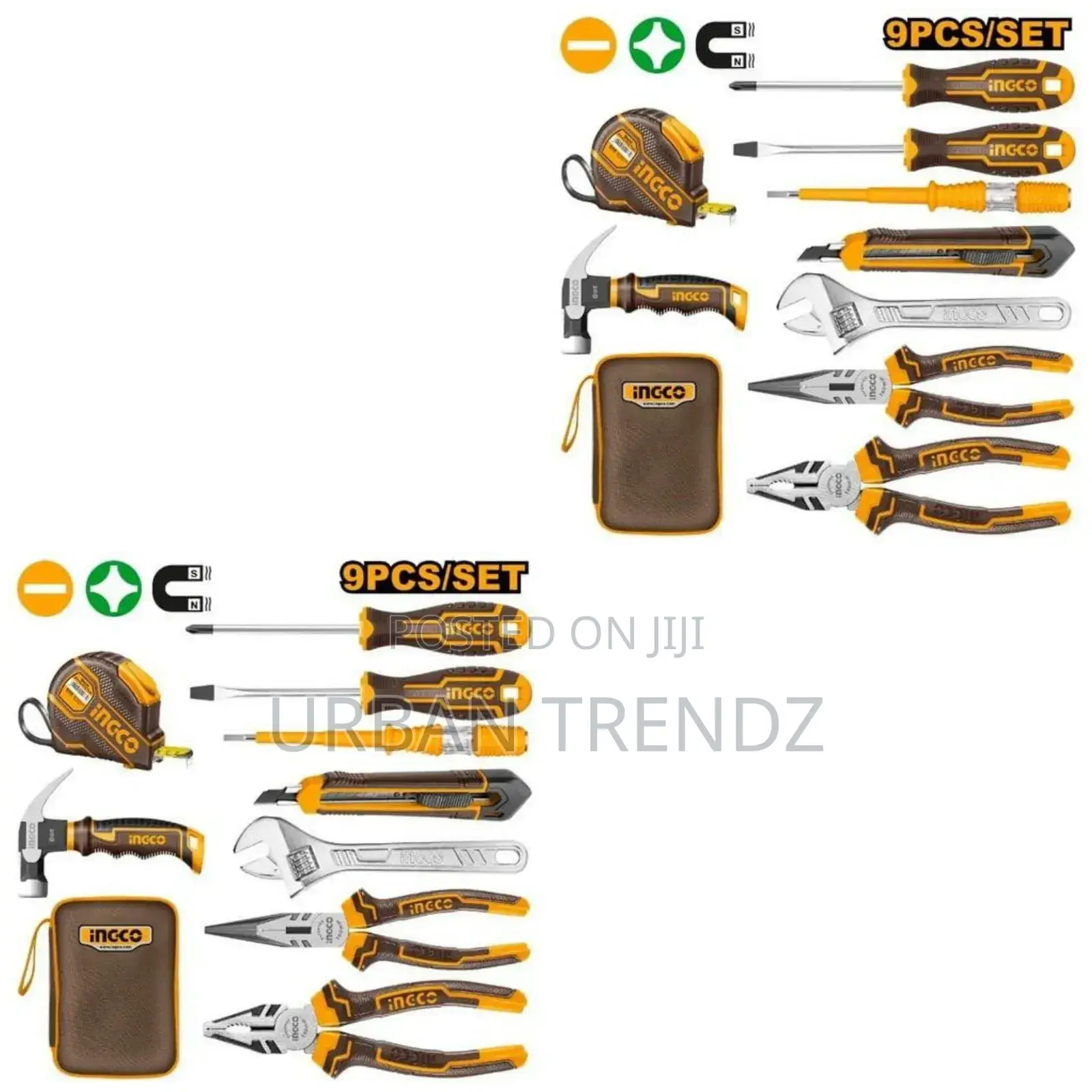 INGCO 9 Piece Hand Tools Set - Silver