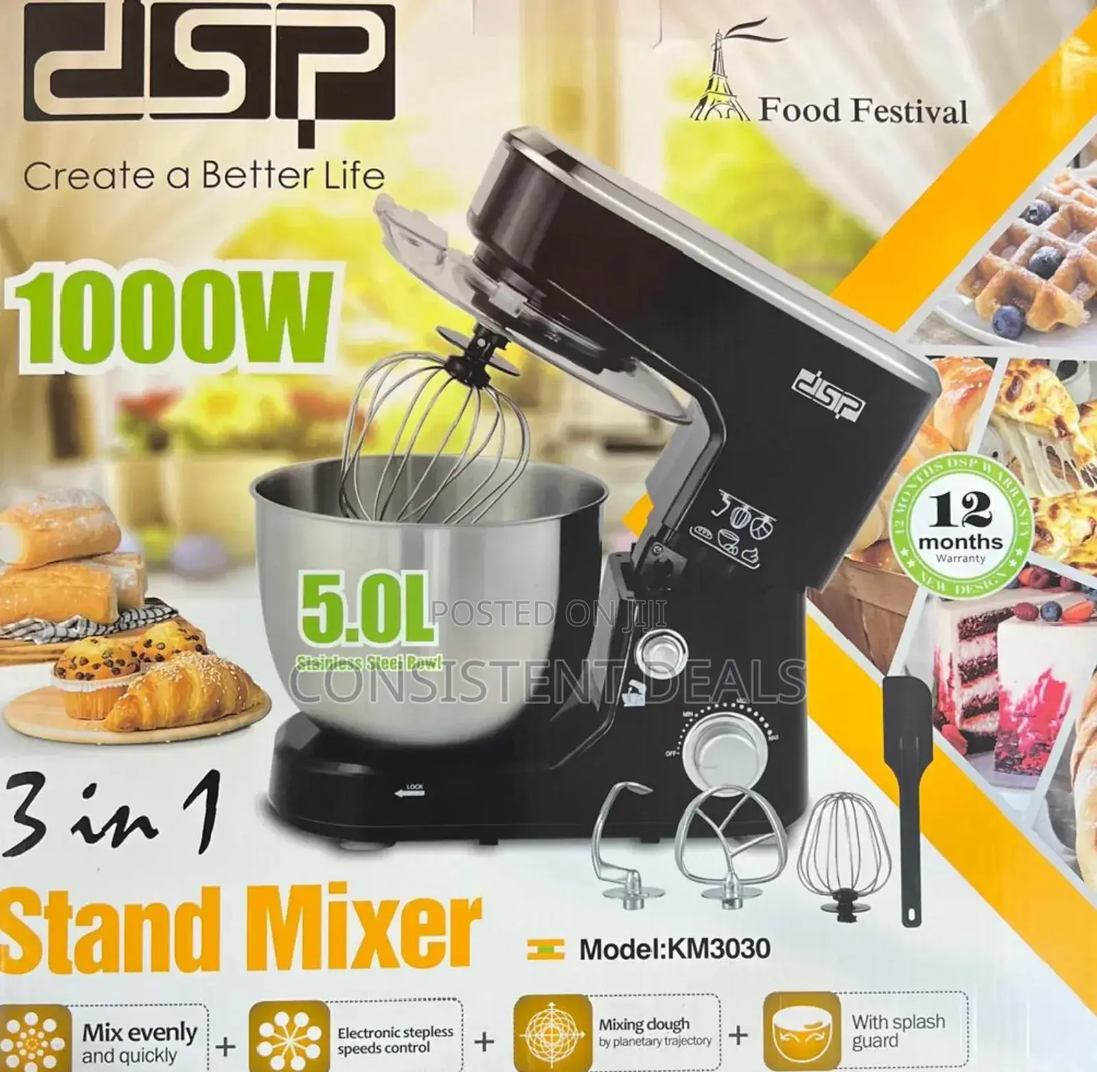 DSP 3in1 Sm5 Litre Stand Mixer
