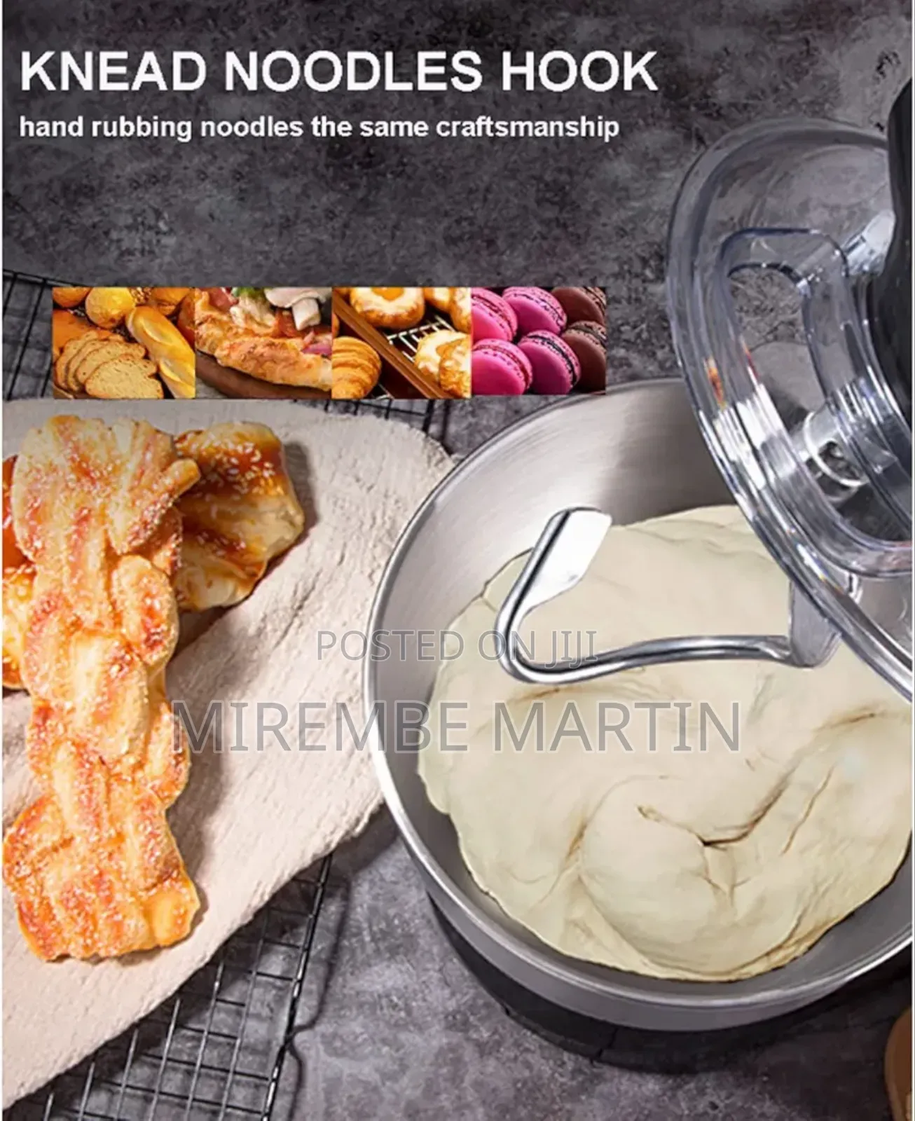 1000W 5.28-Qt Electric Stand Mixer White