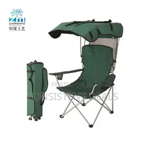 Foldable Beach Camping Chair With Canopy Shade