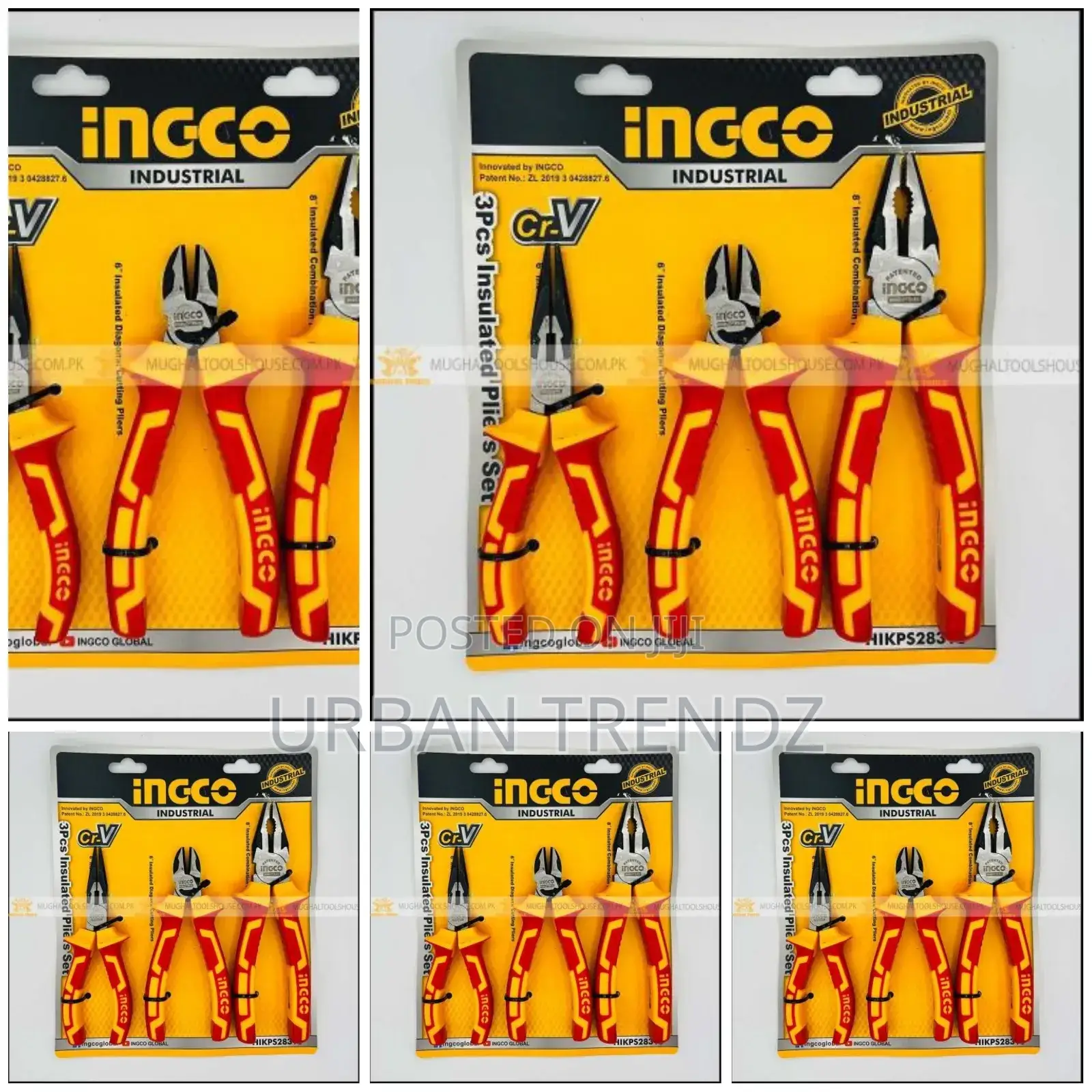 INGCO 3pcs Insulated Pliers Set - Orange Red