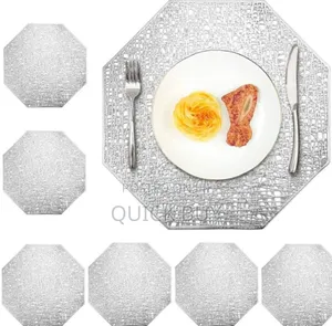 Unique Design Silver Round Table Mat ,Heat Resistant 6pcs