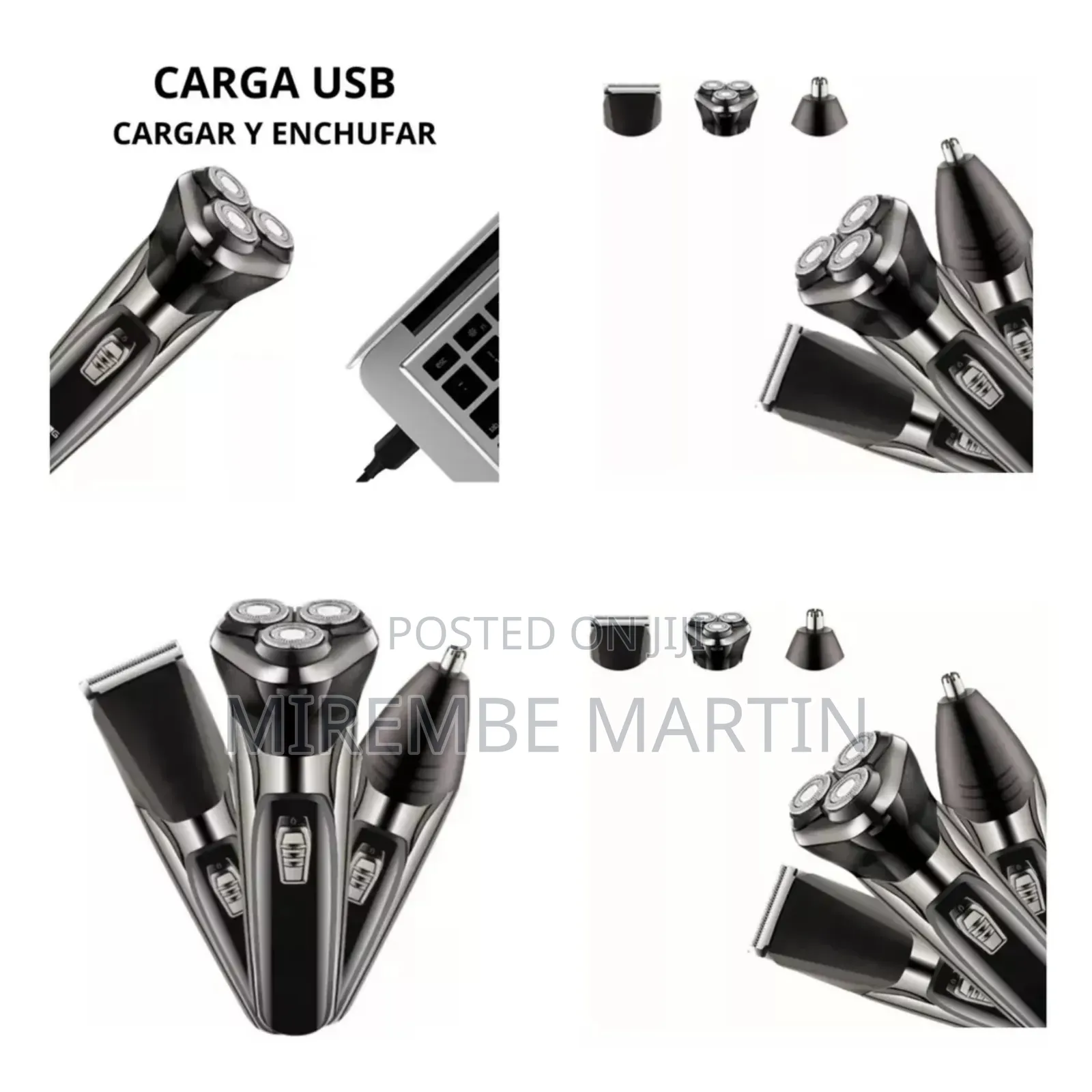 Three-Head Rechargeable Rotary Shaver for Men