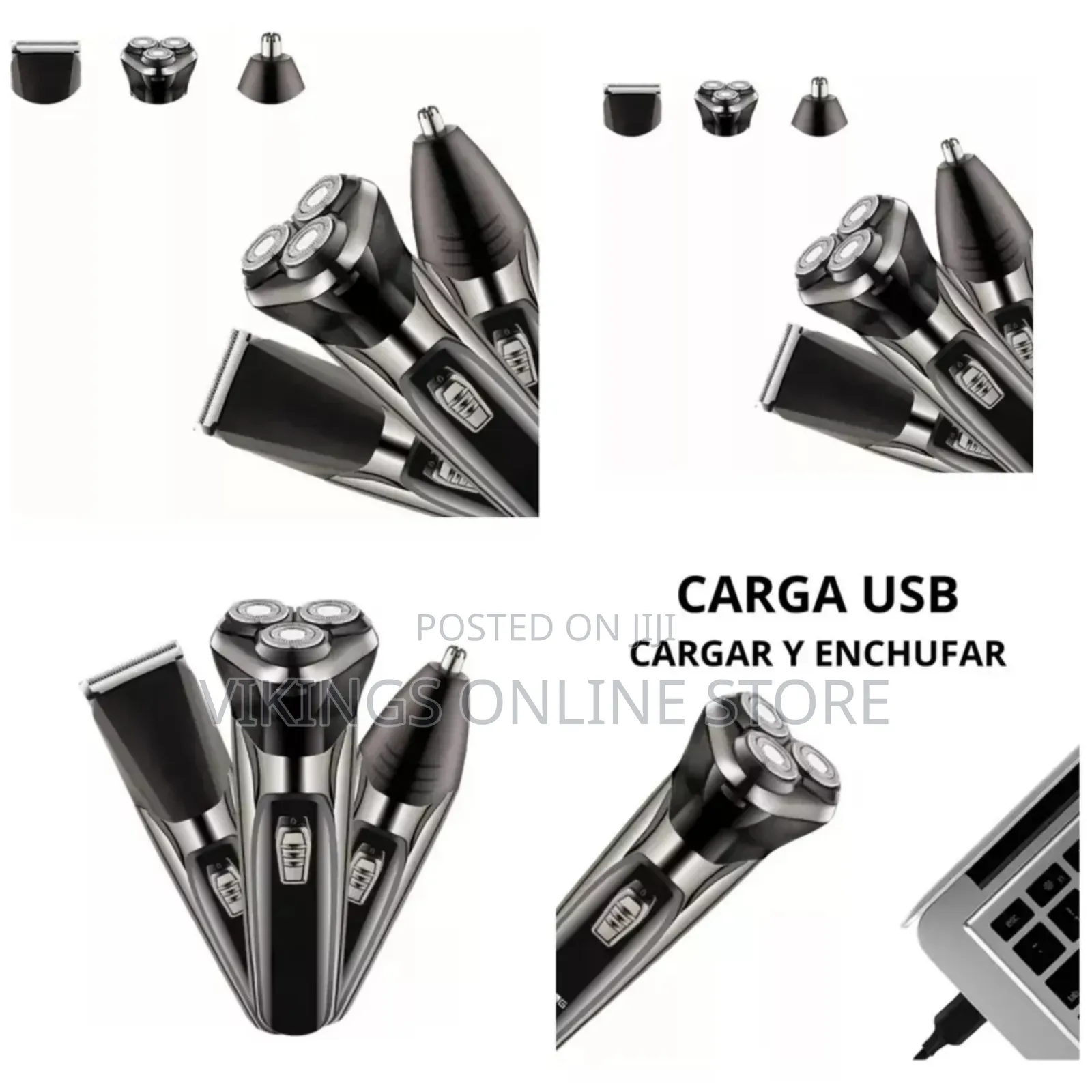 Three-Head Rechargeable Rotary Shaver for Men