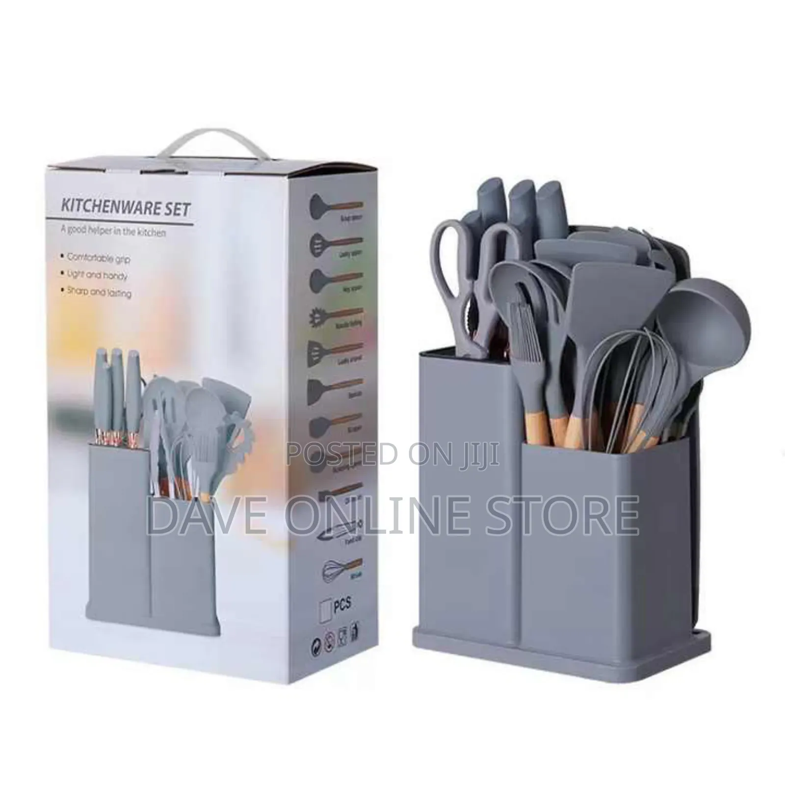 19 PCS Wooden Handle Crockery Board Set Stand Holder