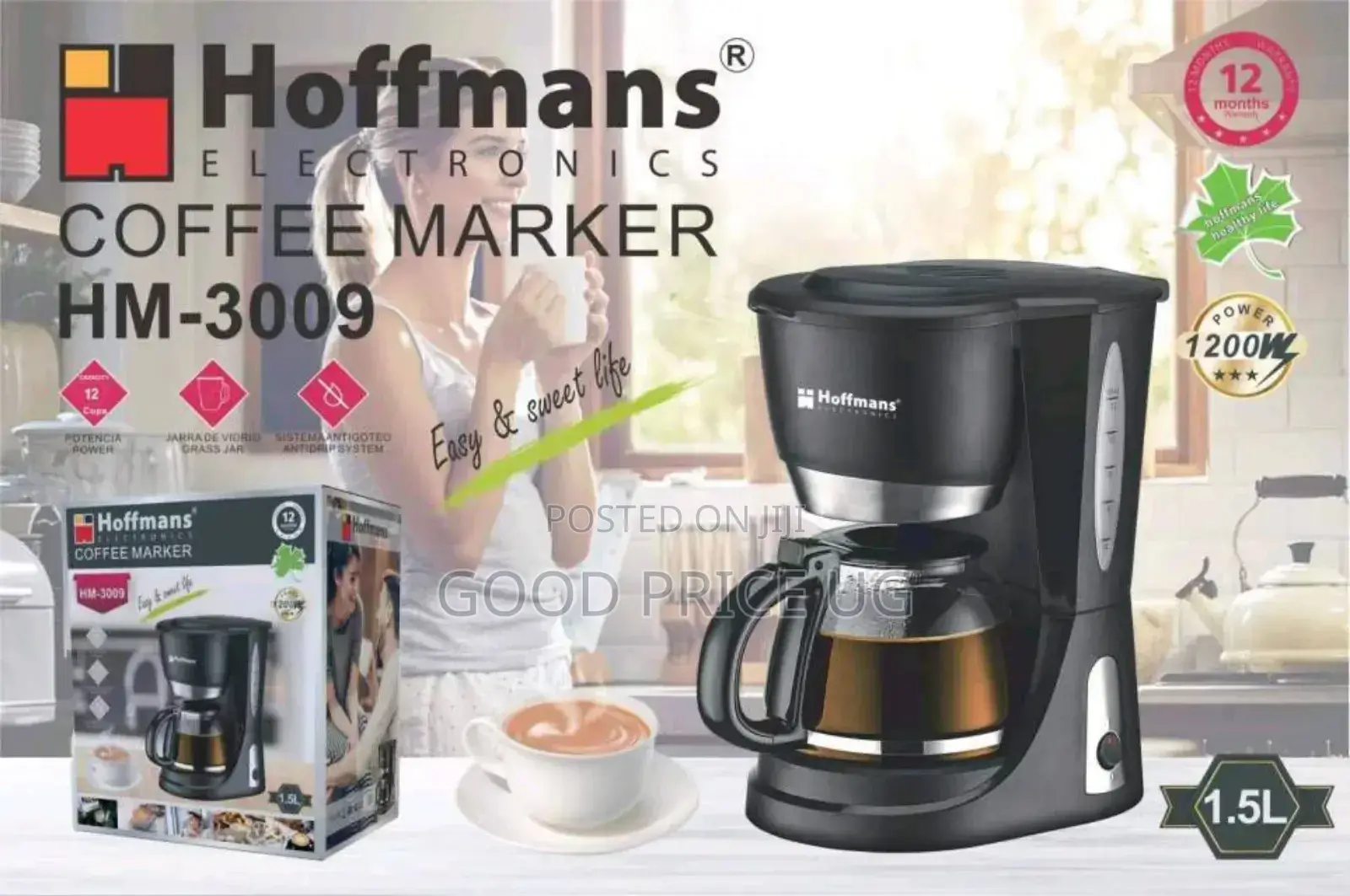 1.5 Litres Hoffmans Coffee Maker