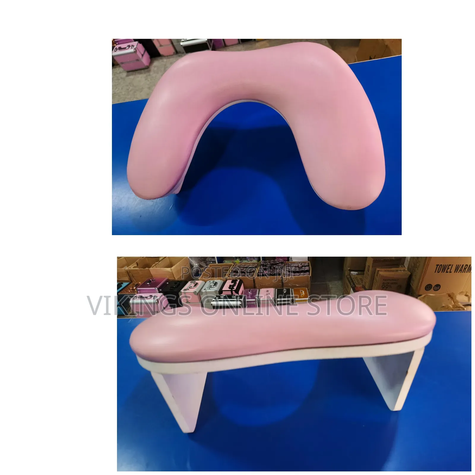 U Shape Manicure Nail Arm Rest Stand Pink