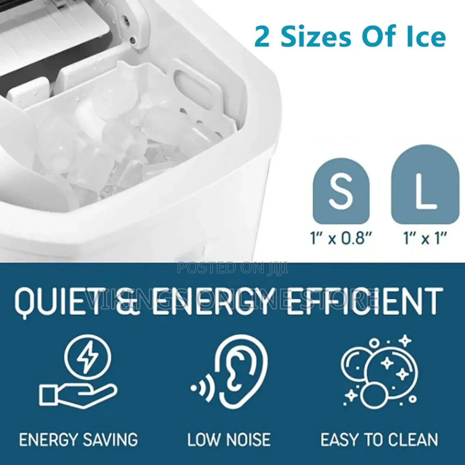 Ice Cube Machine Countertop, 12kg, 9 Pieces Ice Cubes .White