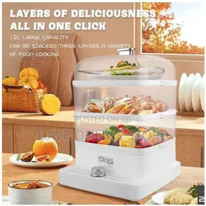 DSP 1300ML 3 Tier Electric Vegetable Food Steamer Pot- White