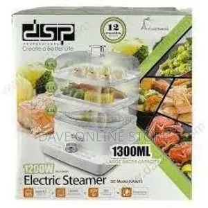 DSP 1300ML 3 Tier Electric Vegetable Food Steamer Pot- White