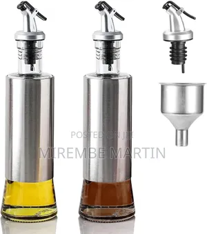 Olive Oil and Vinegar Dispenser Bottle (Silver)