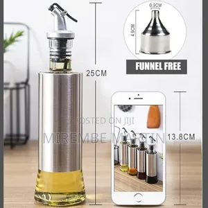 Olive Oil and Vinegar Dispenser Bottle (Silver)