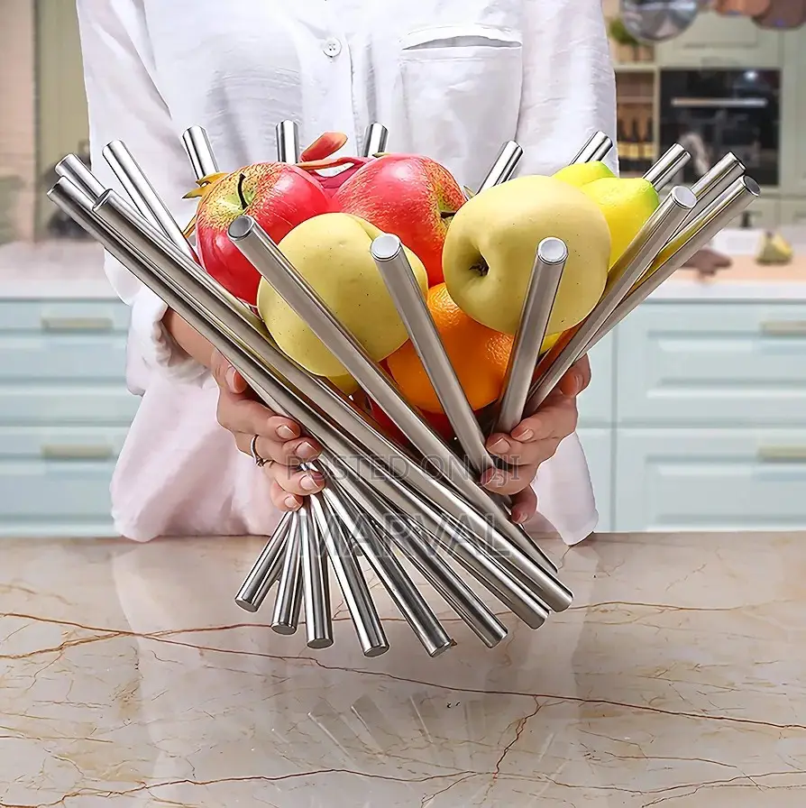 Foldable Decorative Stainless Steel Fruit Basket