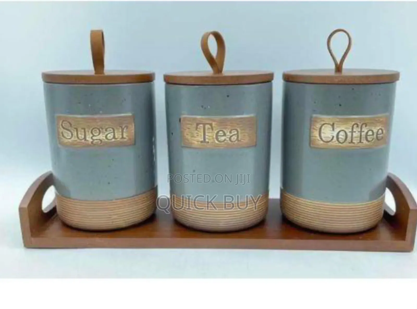 Stylish Ceramic Canister Set for Sugar Tea Coffee 3pcs