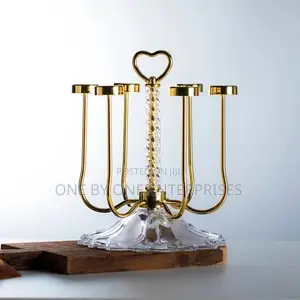 Stainless Steel Rotating Cup Holder Glass Storage