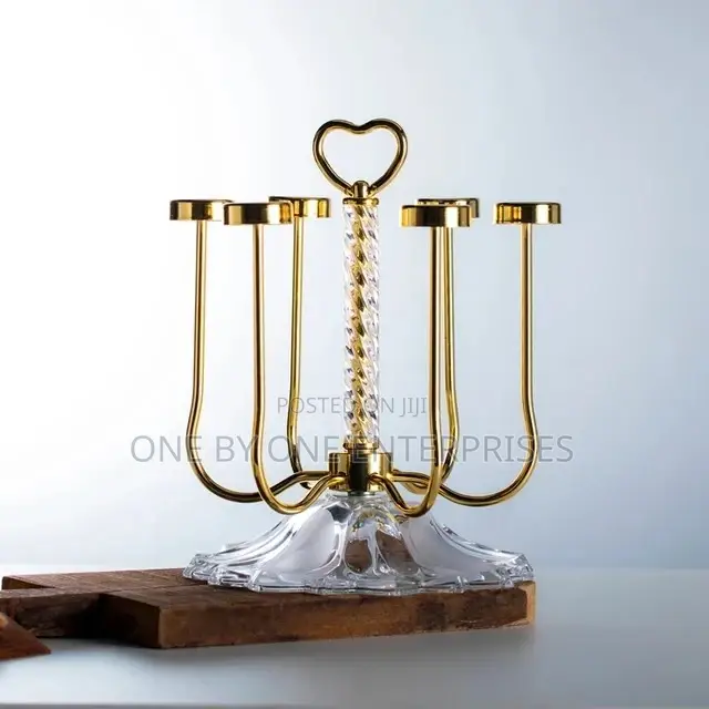 Stainless Steel Rotating Cup Holder Glass Storage