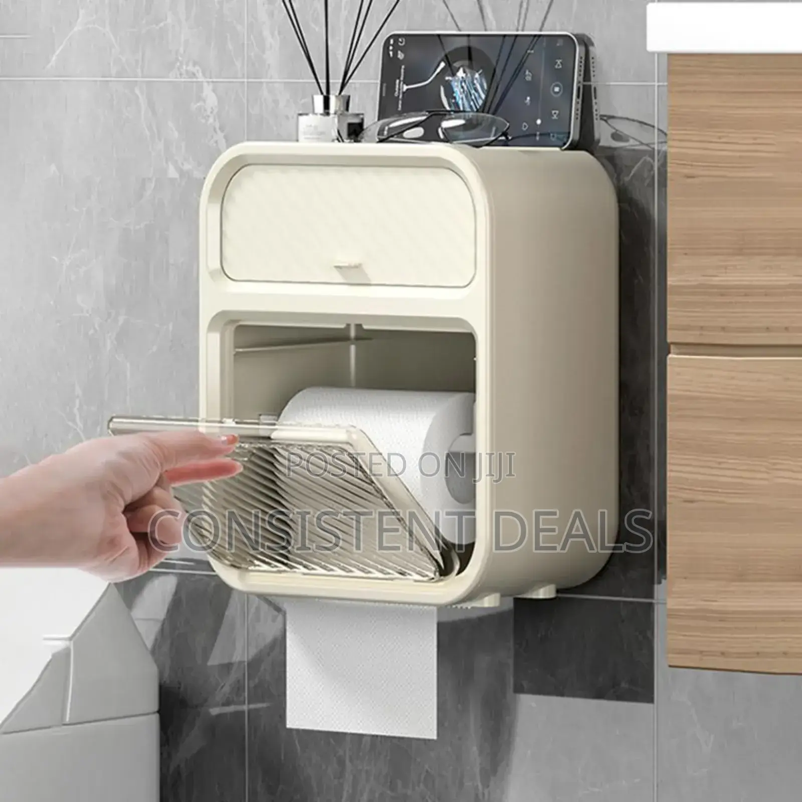 Toilet Tissue Box, Bathroom Wall Mounted Tissue Drawer