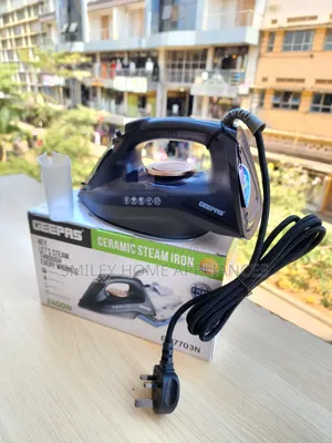Geepas Steam Iron Flat Black Color