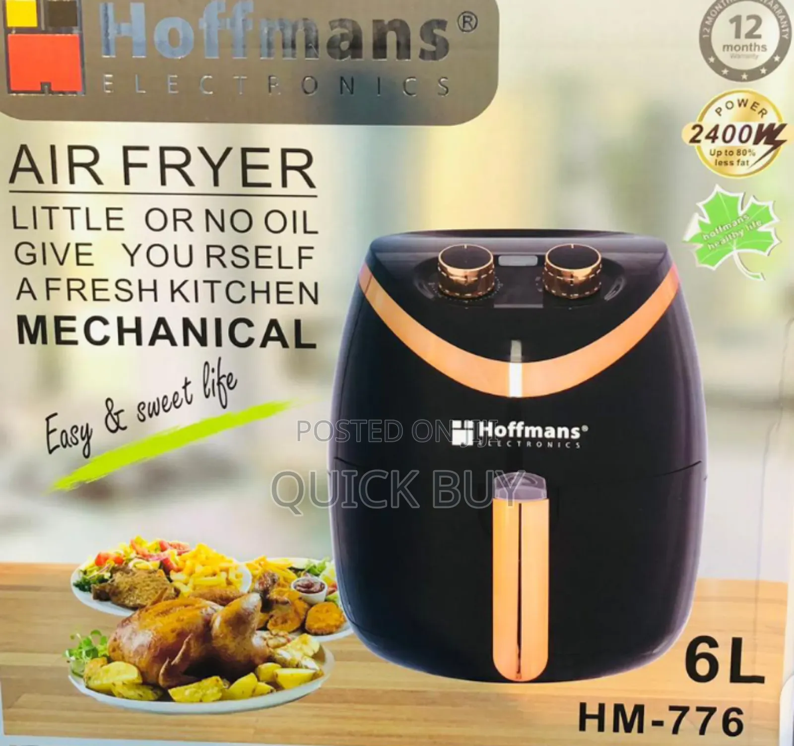 Original Quality Hoffmans Air Fryer 2400W