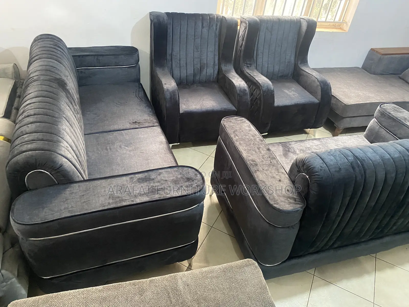 Gray Modern Couch/ Highdensity Sofa Set
