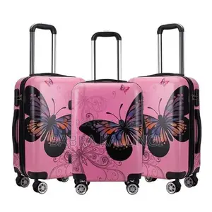 3 Piece Spinner Luggage Set 4 Wheel Luggage Light