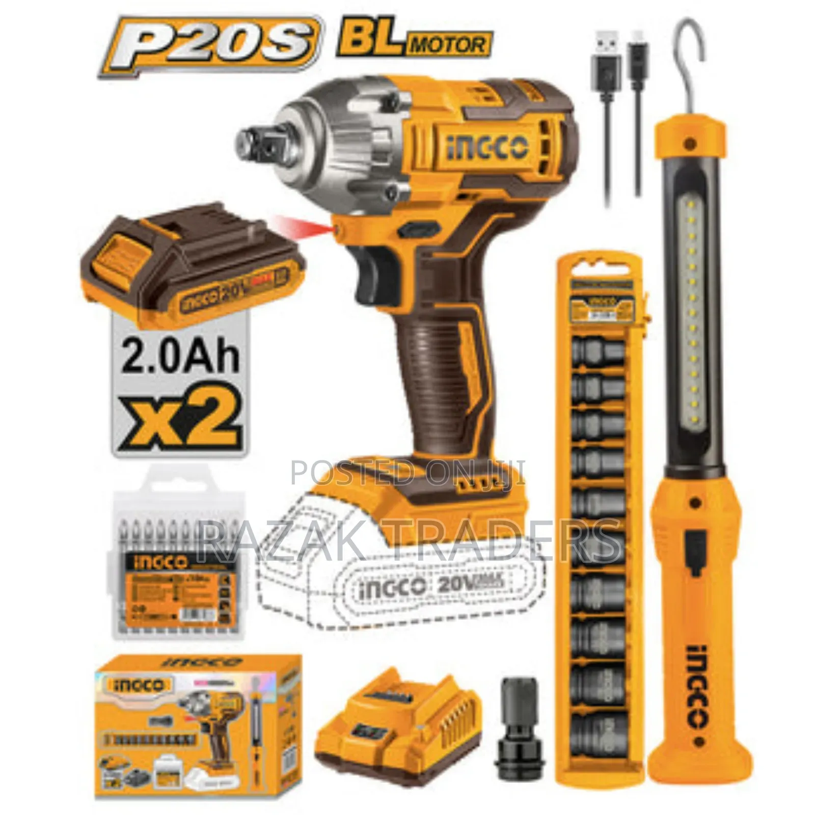 20v Lithium-Ion Brushless Cordless Impact Wrench Cosli23011
