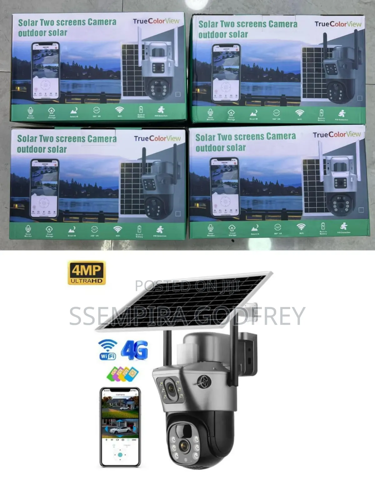 Dual Lens CCTV Camera With Solar 4G